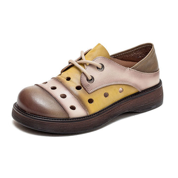 Women's Sandals Genuine Leather Mixed Colors Flats Low Casual Shoes