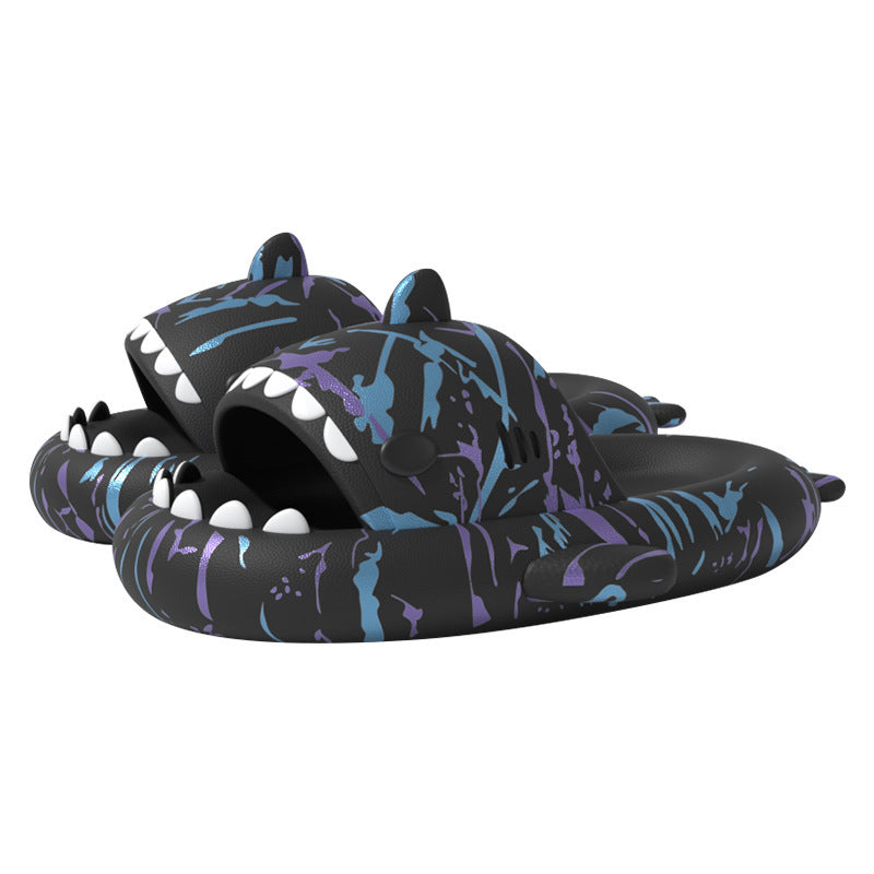 The Cyberpunk Cloud Shark Slides Unisex Shark Slippers